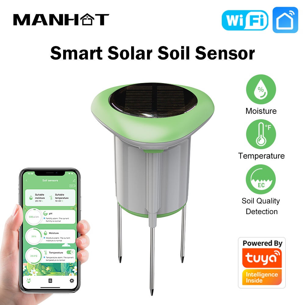 Smart Garden Solar - جهاز استشعار التربة الذكي MANHOT WiFi