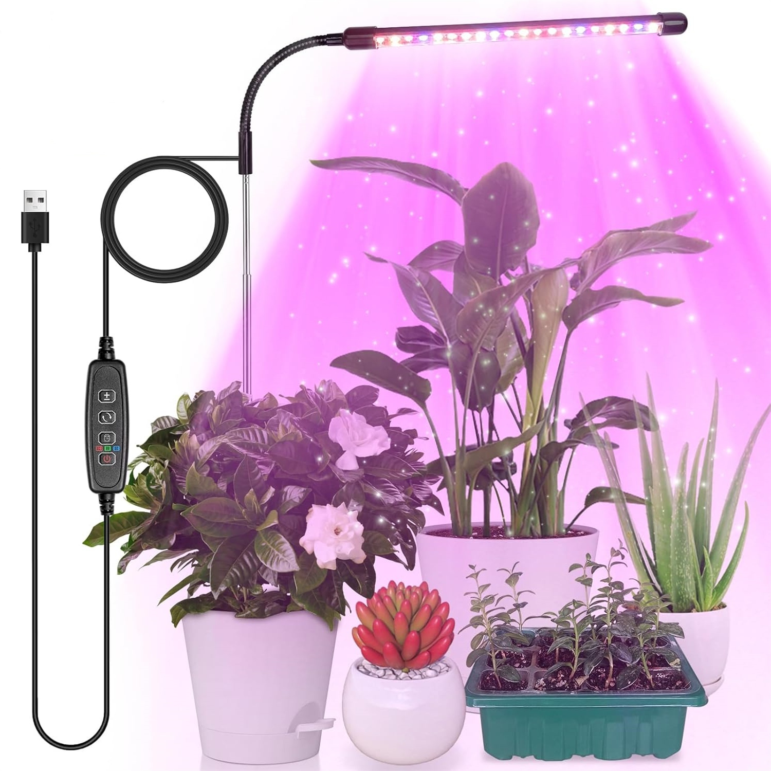 3 ألوان USB تنمو مصباح النبات  - مراجعة Plant Grow Light Full Spectrum وسعره