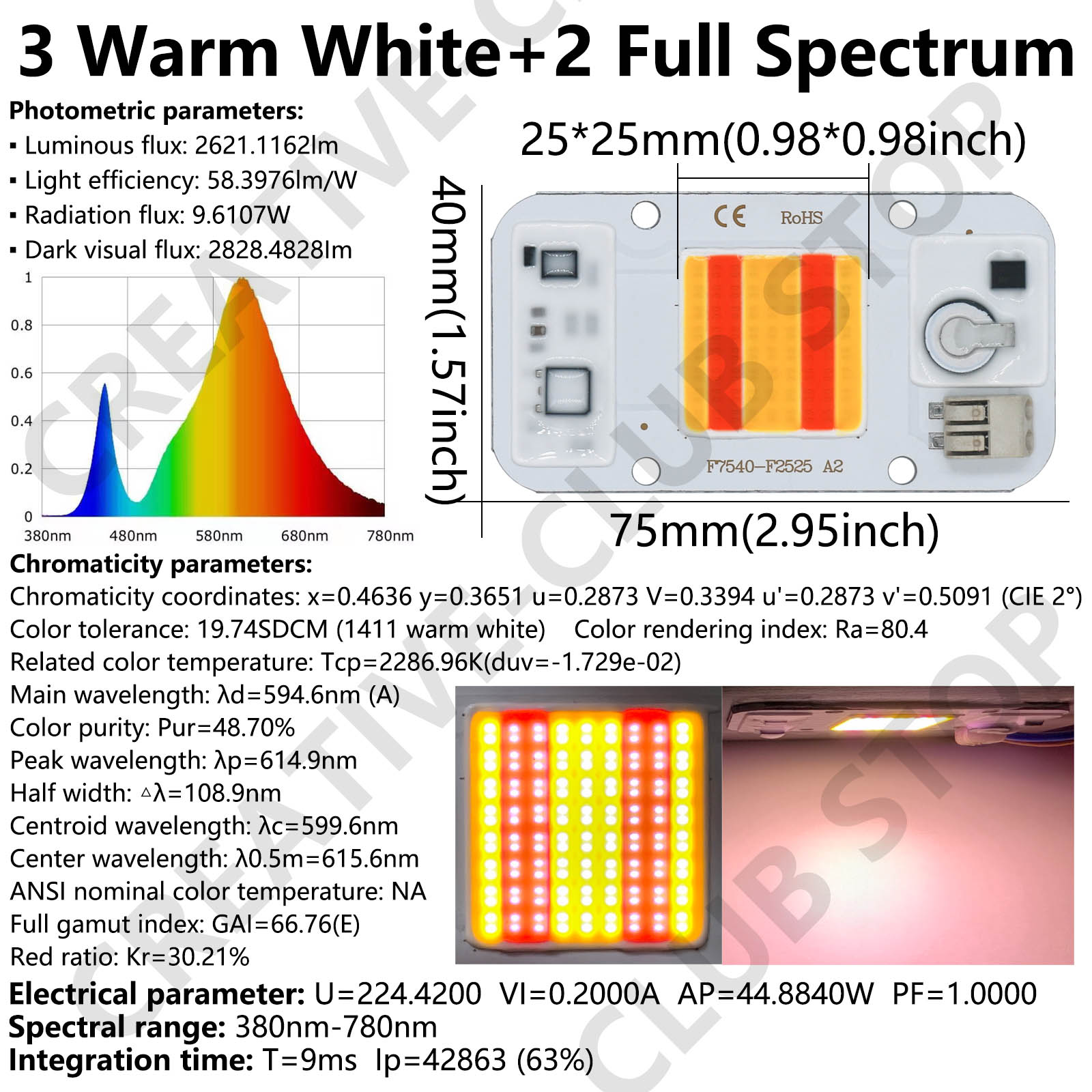 50 واط LED COB رقاقة لحام الحر - مراجعة Plant Grow Light Full Spectrum وسعره