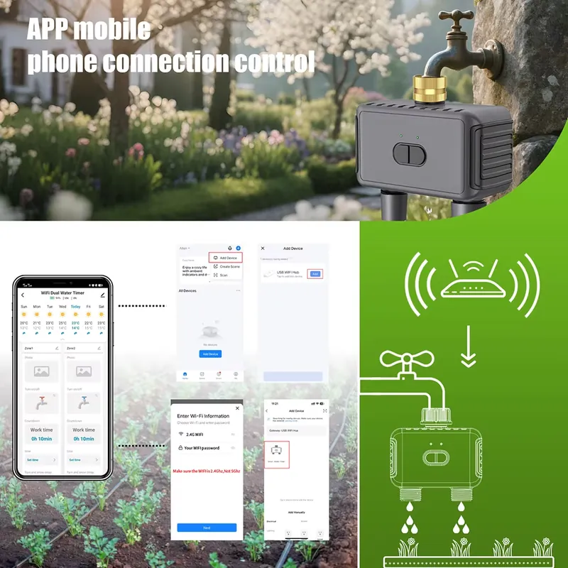 WAP01 مؤقت ري ذكي بتحكم عبر تط - مراجعة Smart Garden Watering وسعره