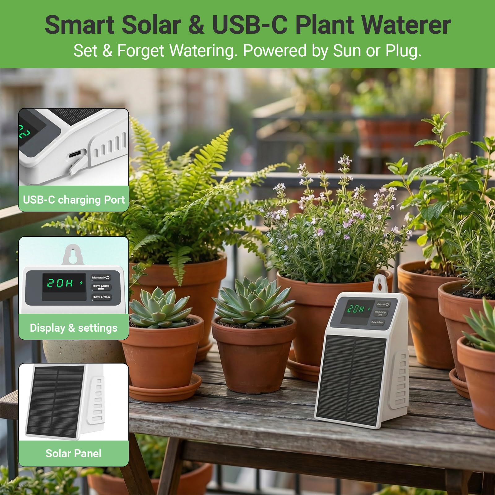 نظام ري بالتنقيط شمسي محسّن لل - مراجعة Smart Urban Garden وسعره