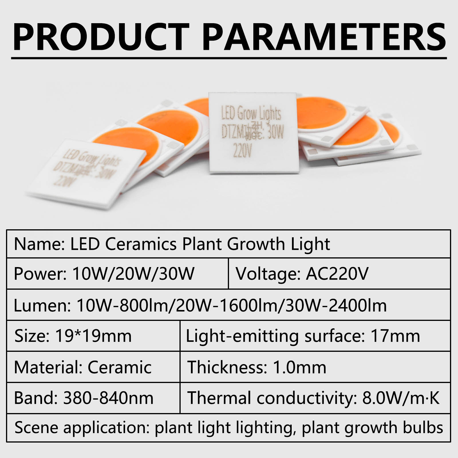 5 قطعة قاعدة السيراميك LED COB - مراجعة Plant Grow Light Full Spectrum وسعره